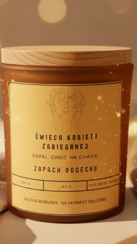 Świeca Kobiety Zabieganej - Zapach Oddechu | Naturalna świeca sojowa